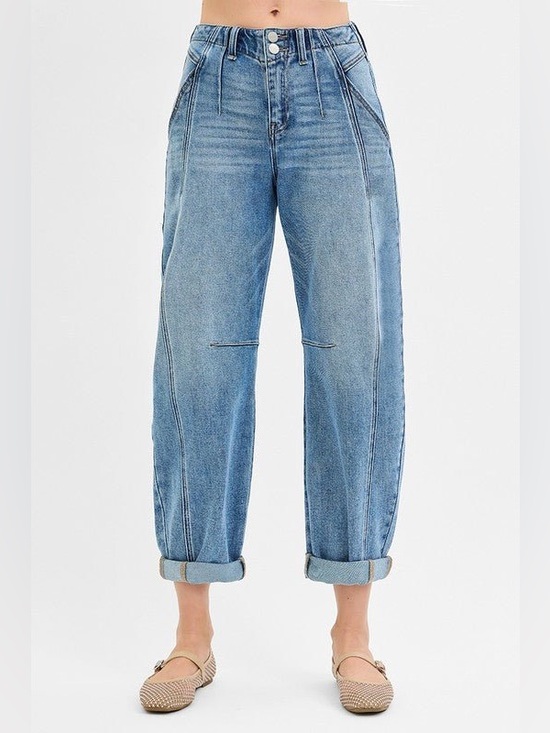Risen Jeans Denim - Risen Mid-Rise Ankle Barrel Jeans size 7/28